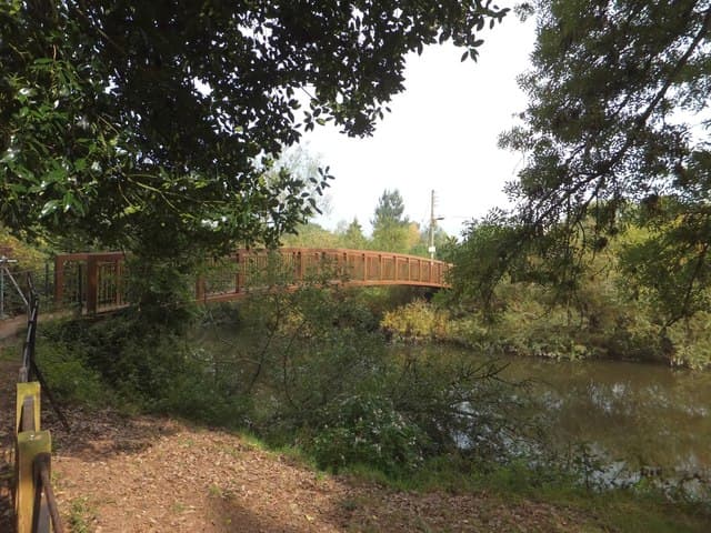 Footbridge over River Exe at Brampford Speke
