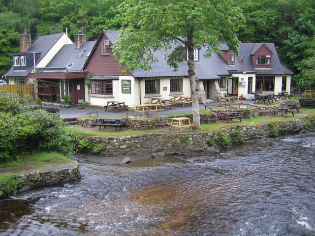 The Fingle Bridge Inn beside the River Teign