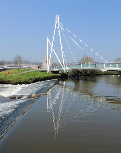 Millers Crossing cable-stayed bridge over the River Exe, Exeter