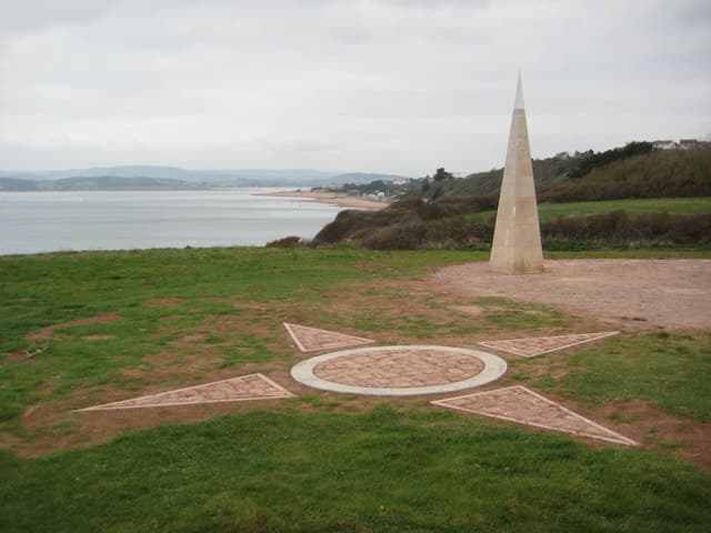 The Geoneedle at Orcombe Point on the South West Coast Path