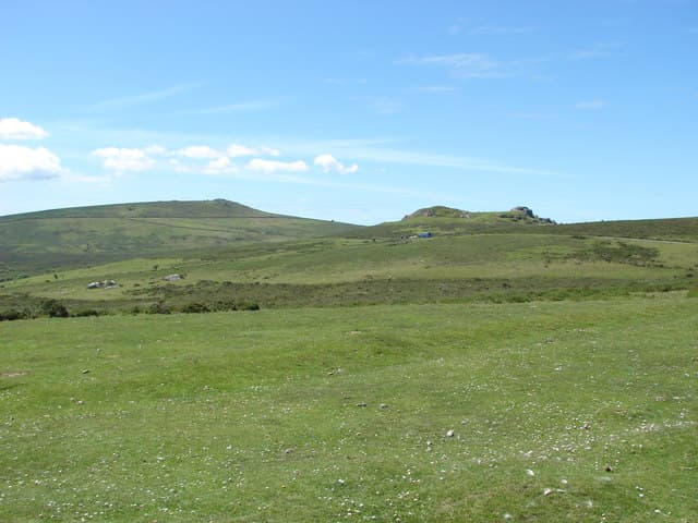 View from Haytor car park towards Dartmoor tors