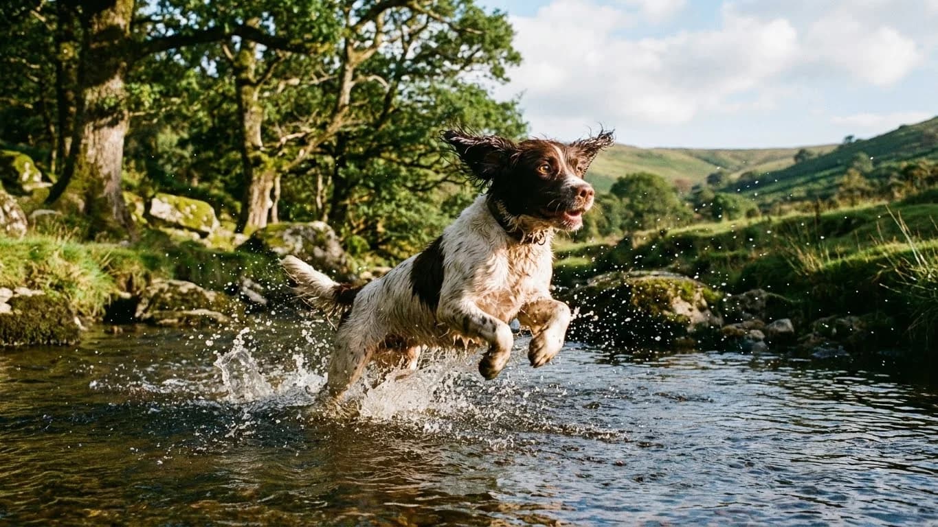 Spaniels and water - name a more iconic duo! This lot never miss a puddle.